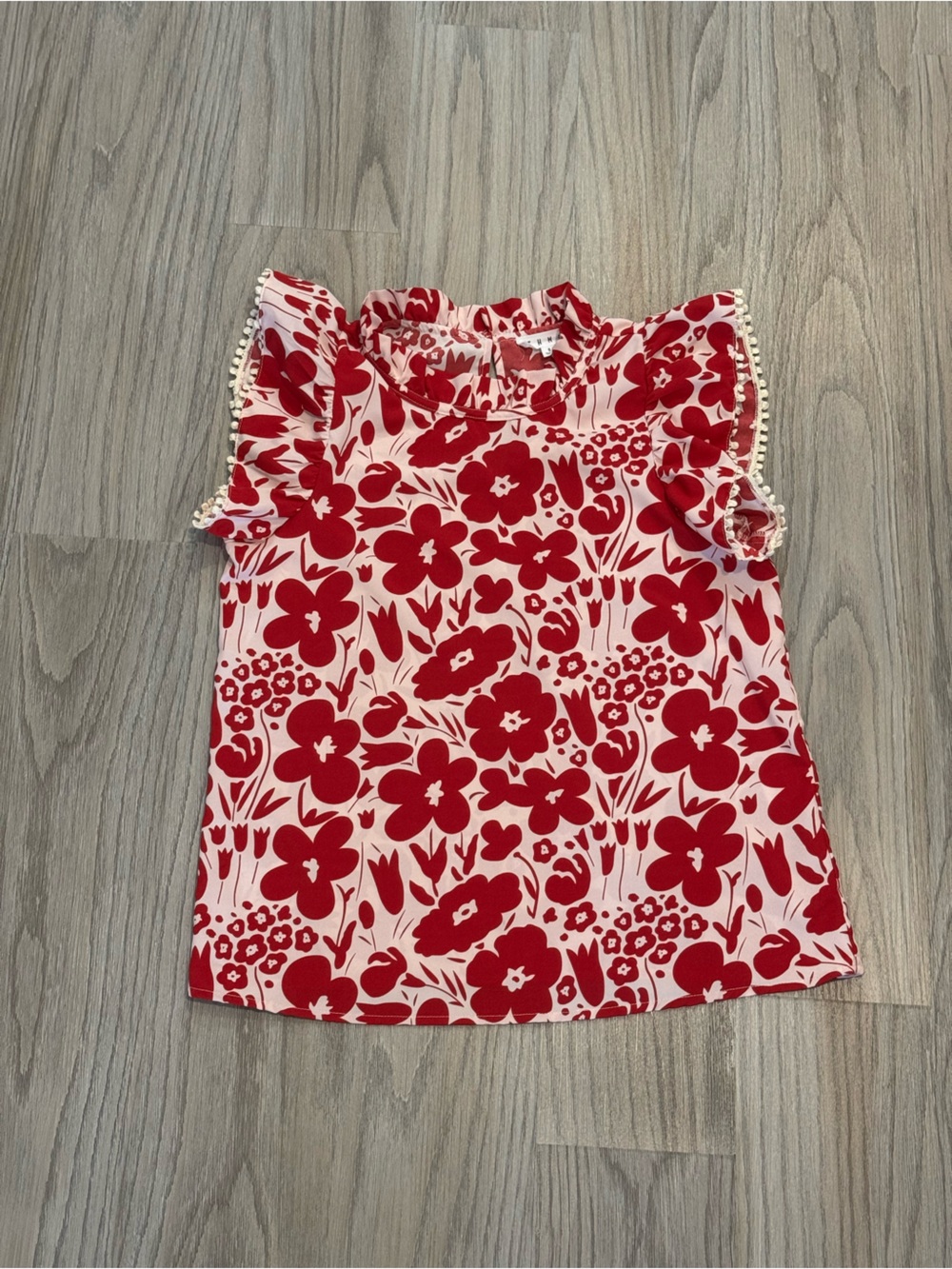 THML Floral Print Blouse Red & Pink Small Women’s - Picture 2 of 7